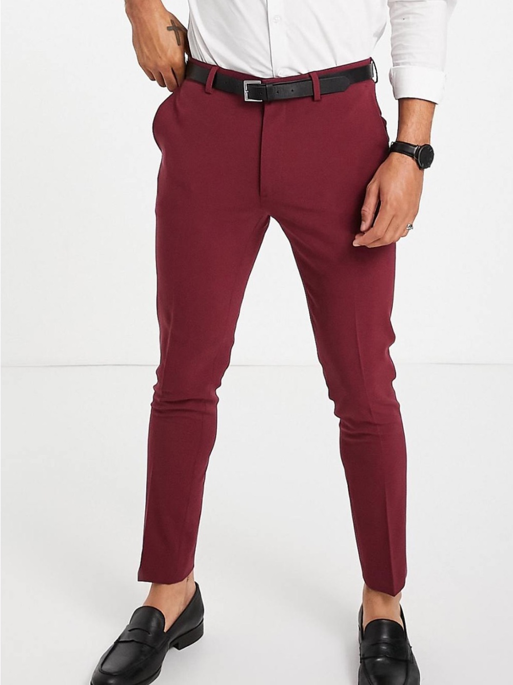 ASOS Design | NWOT | Unisex Burgundy Super Skinny Suit Pants